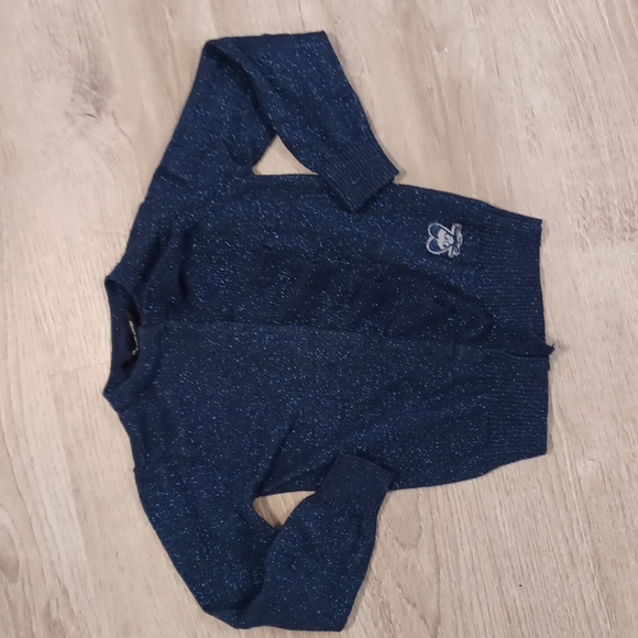 Little Marc Jacobs shimmery sparkle navy blue ruffle cardigan sweater snap up 5 - Picture 9 of 16